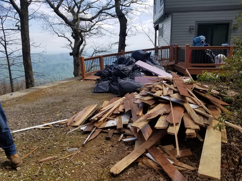 Before photo of construction waste removal in Wintergreen VA